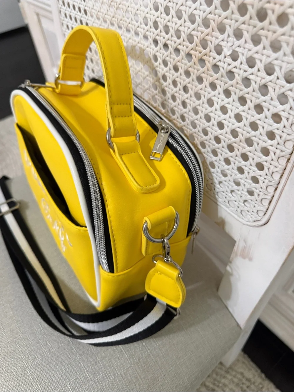MalbonYellow Crossbody Bag with Golf Logo Graphic